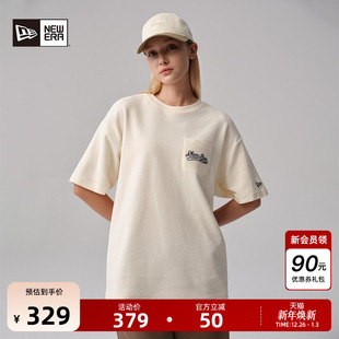 舒适纯棉口袋T恤情侣字母刺绣短袖 新款 简约男女 Era纽亦华秋季 New