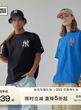 NEW ERA纽亦华MLB印花运动情侣潮流宽松短袖T恤男女同款NE