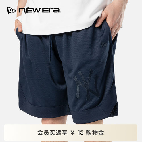 NEW ERA纽亦华26新MLB纽约洋基队骑行户外运动舒适短裤男女NE