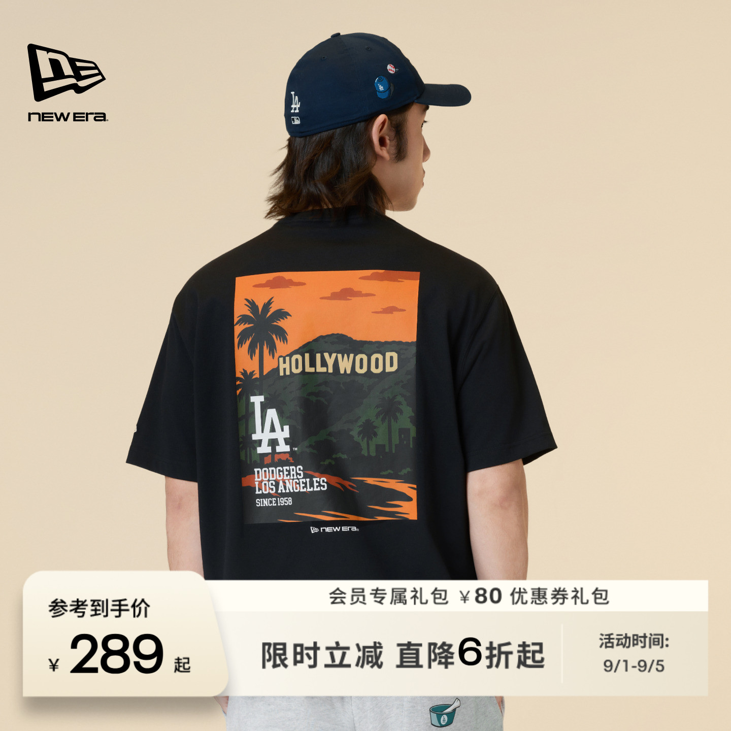 NEW ERA纽亦华2026春季新款MLB短袖T恤好莱坞街景印花上衣潮流图片