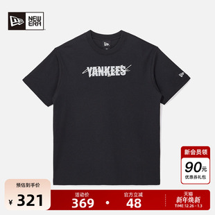 MLB短袖 新款 T恤印花圆领上衣黑色透气男女 Era纽亦华2025秋季 New