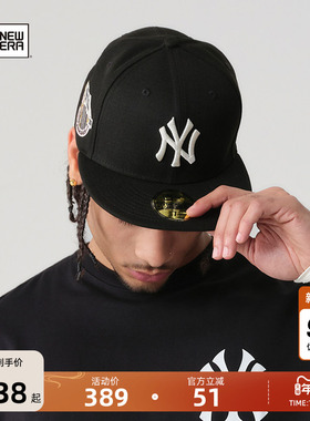 New Era纽亦华2025秋季新款MLB樱花棒球帽子NY平檐硬顶全封潮5950