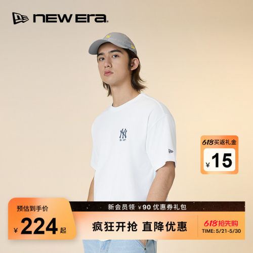 NEW ERA纽亦华缤纷夏日系列短袖T恤宽松运动时尚男女同款