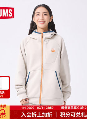 CHUMS洽洽鸟休闲运动连帽拉链夹克外套男女同款运动上衣CH00-1454
