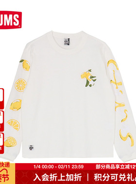 CHUMS洽洽鸟户休闲T恤长袖衣棉宽松圆领卫衣儿童及成人CH01-2513