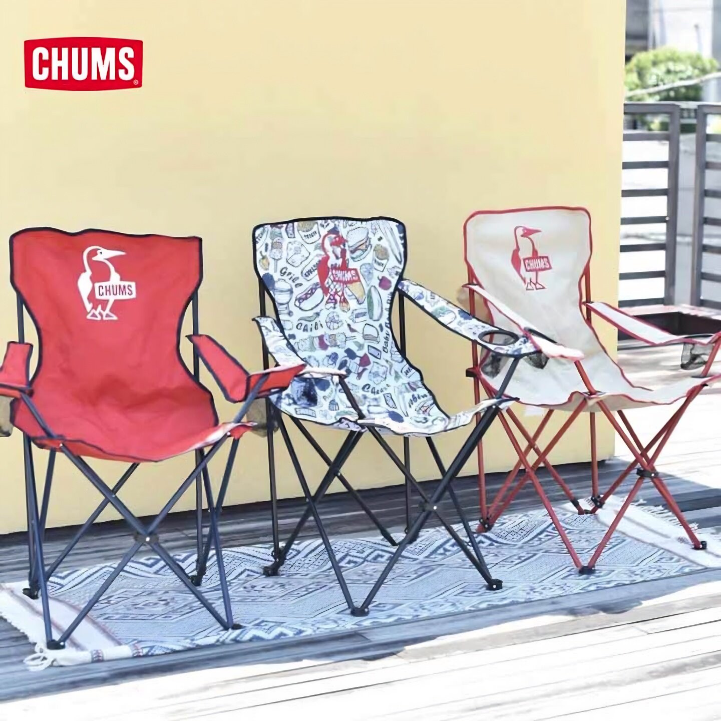 CHUMS洽洽鸟户外露营椅休闲单人折叠椅便携长椅凳子钓鱼CH62-1799