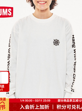 CHUMS洽洽鸟户外运动休闲男女款印花棉质舒适长袖T恤CH01-2068