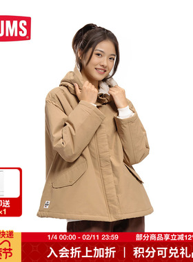 CHUMS洽洽鸟户外运动休闲秋冬女款宽松加绒保暖夹克CH18-1177