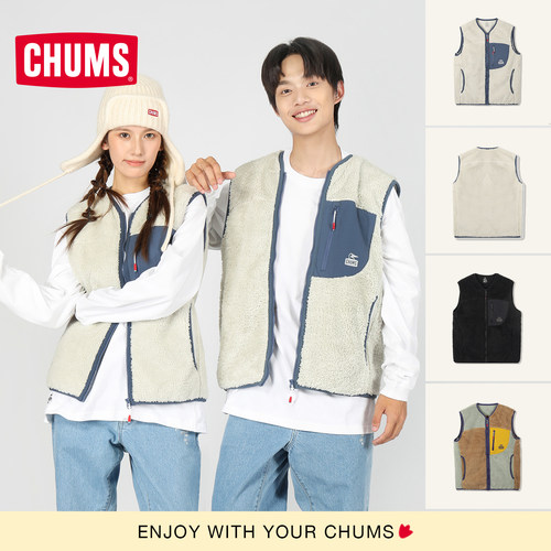 CHUMS洽洽鸟运动休闲抓绒马甲