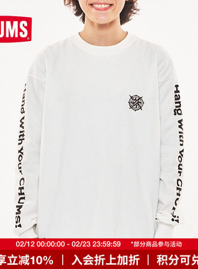 CHUMS洽洽鸟户外运动休闲男女款印花棉质舒适长袖T恤CH01-2068