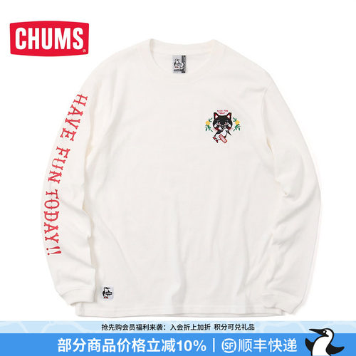 CHUMS洽洽鸟长袖T恤男女