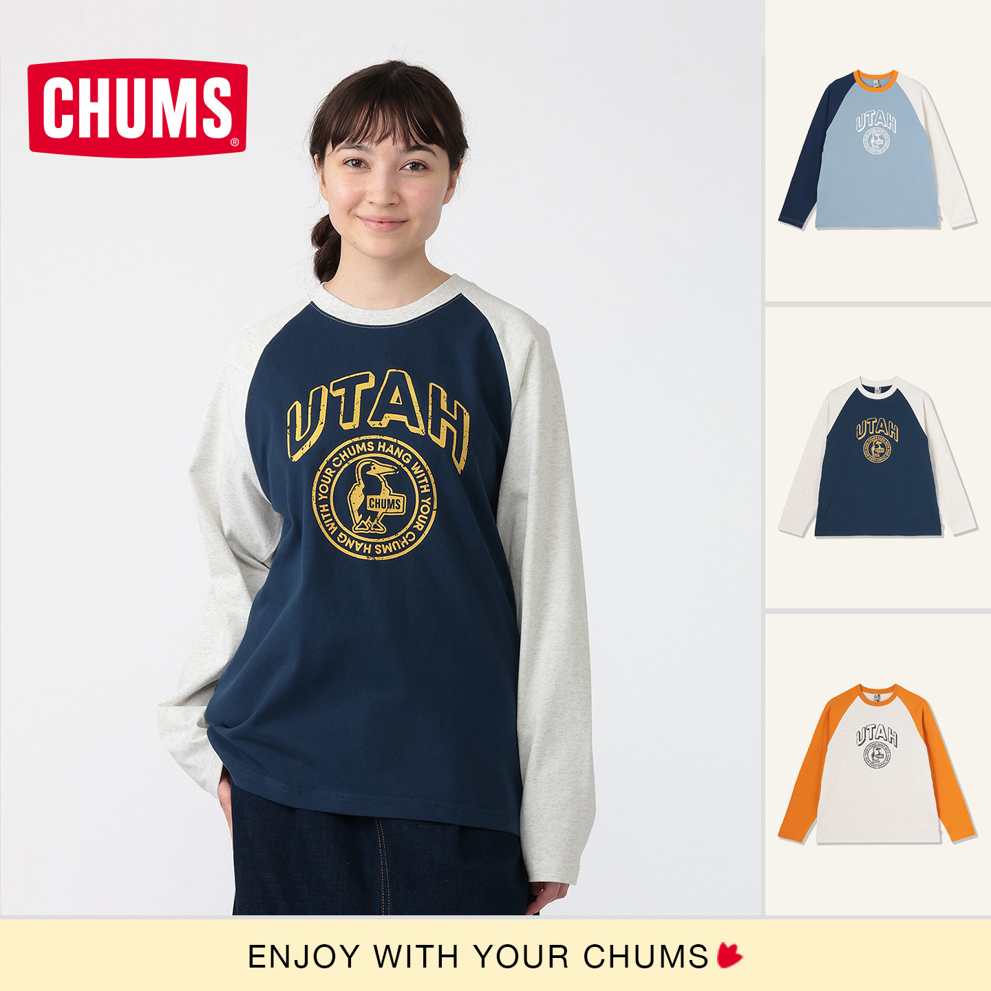 CHUMS洽洽鸟运动休闲长袖T恤图片