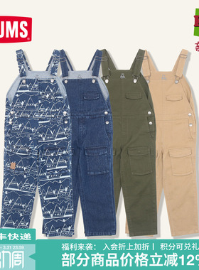 CHUMS洽洽鸟儿童休闲户外背带牛仔裤亲子百搭舒适牛仔裤CH23-1104