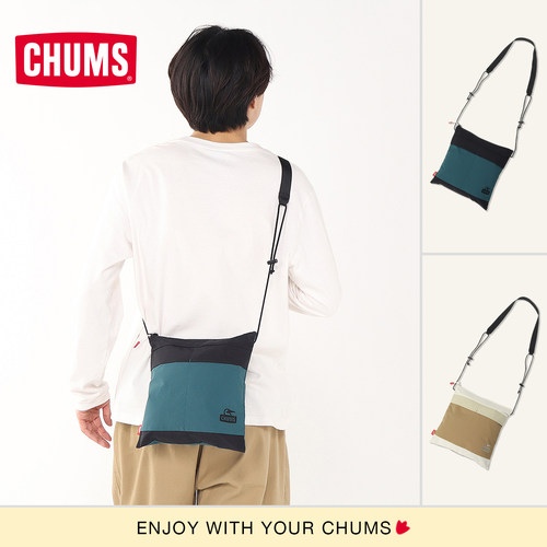 CHUMS洽洽鸟户外拼色单肩斜挎包