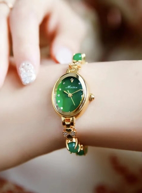 美宾抖音同款礼盒高端奢华珠宝扣手表女士手链腕表石英表