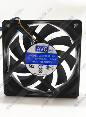 原装AVC 12V 7cm 7015 4线智能温控电脑 CPU AMD PWM调速散热风扇