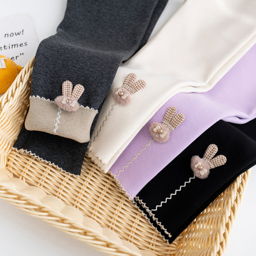 女童薄绒打底裤外穿纯棉保暖裤