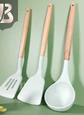 硅胶锅铲汤勺子不粘锅专用小厨具套装家用炒勺漏勺厨房做饭烹饪铲