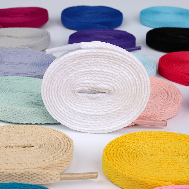 8mm批发单层涤纶平纹编织 篮球鞋帆布鞋彩色扁平黑白色运动鞋鞋带