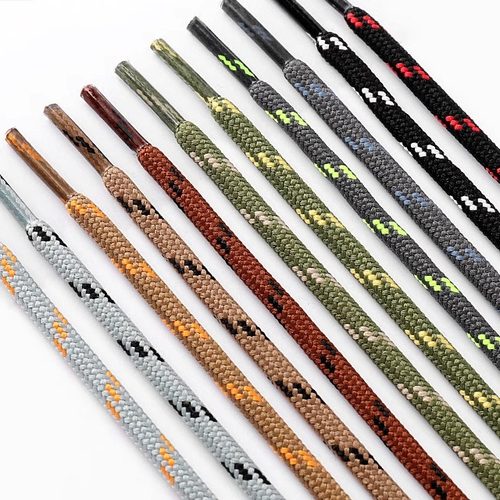 适用于登山鞋带圆形加粗马丁靴户外鞋靴子黑白彩色登山鞋鞋带