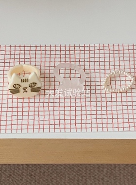 大发试验站 可爱猫咪亚克力花朵戒指天然珍珠小众个性指环戒圈女