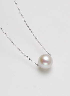 天然淡水珍珠10-11mm项链S925正圆强光近无瑕路路通项链