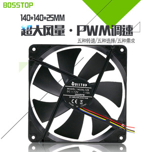调速14CM静音台式 电脑机箱主机散热器12V大风量暴力散热风扇14025