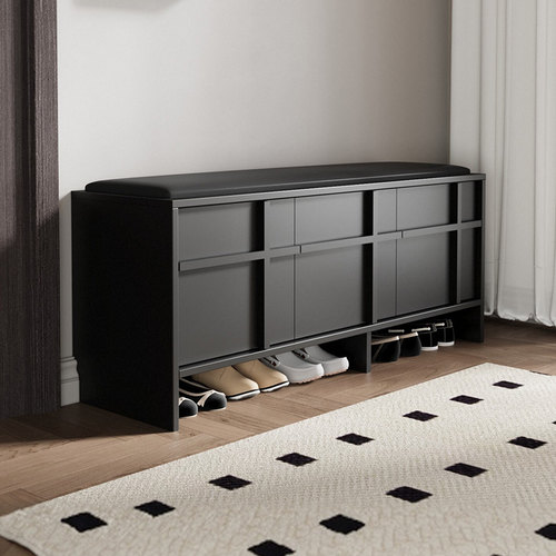 中古风换鞋凳门口家用鞋柜坐凳一体玄关穿鞋凳可坐实木进门储物凳