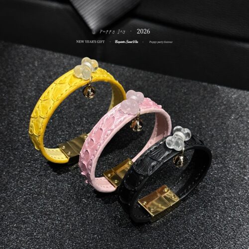 PuppyJoy独家「琉璃蛇梦·铃铛」巨型蟒蛇皮手环高级手工定制