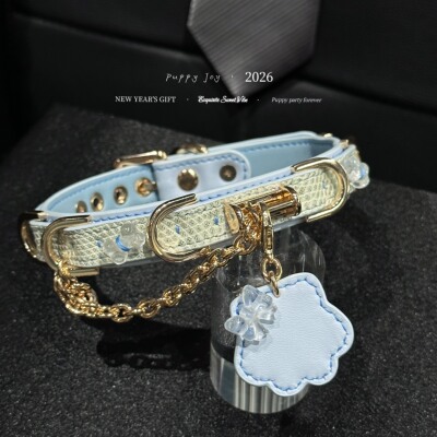 PuppyJoy独家「天空信笺」蜥蜴皮chocker项圈高级手工定制