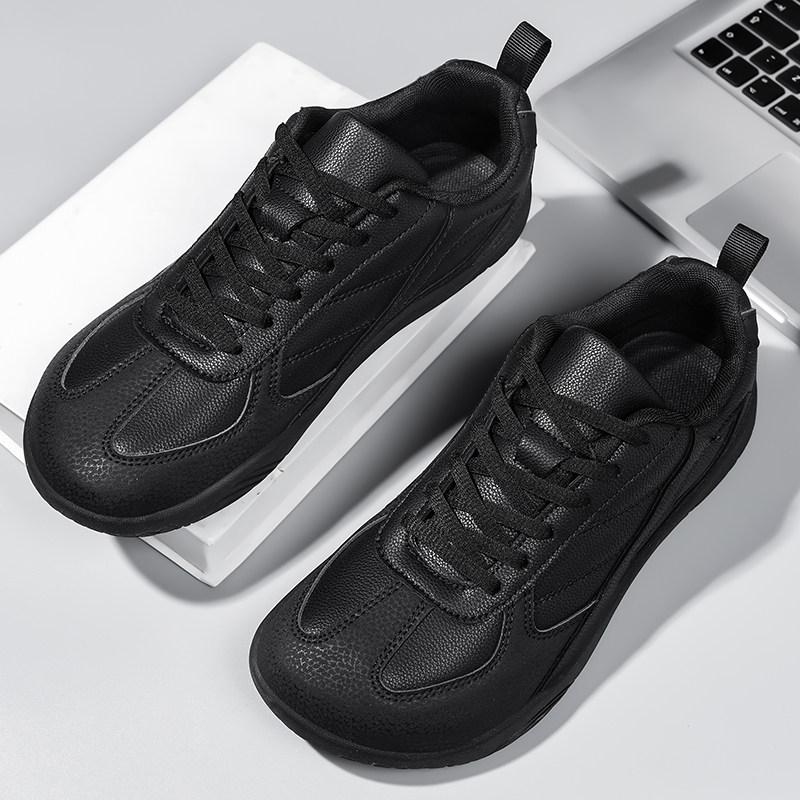 大码宽头鞋全黑皮面防水防滑加宽加高脚胖脚肥中老年人运动健步鞋,流行男鞋,健步鞋,淘宝优惠券,粉丝福利购,淘宝优惠卷