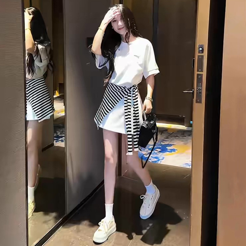 减龄时尚短裤裙休闲套装女夏季韩系宽松短袖气质高级感运动两件套图片