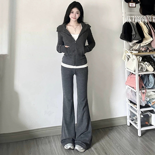 早春御姐穿搭休闲套装女时髦韩系减龄宽松显瘦高级感运动两件套潮