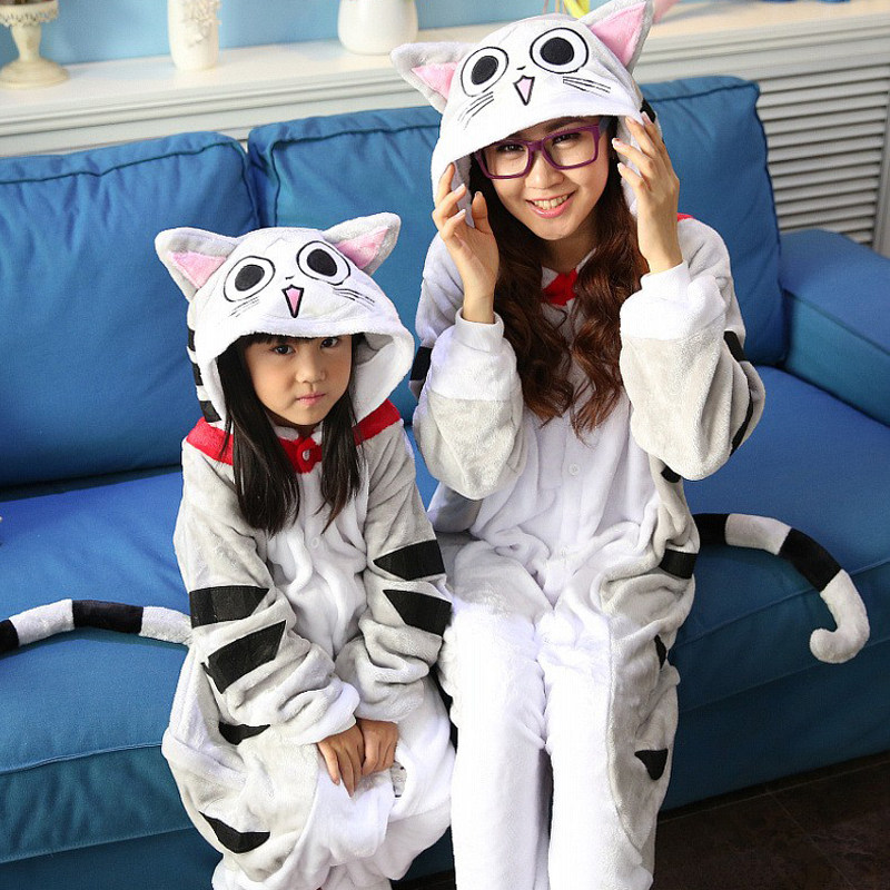 儿童小猫演出服女童睡衣连体衣秋