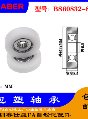 【赛仕晟】供应包塑轴承 BS60832-8.5高品质尼龙滑轮 高耐磨滚轮
