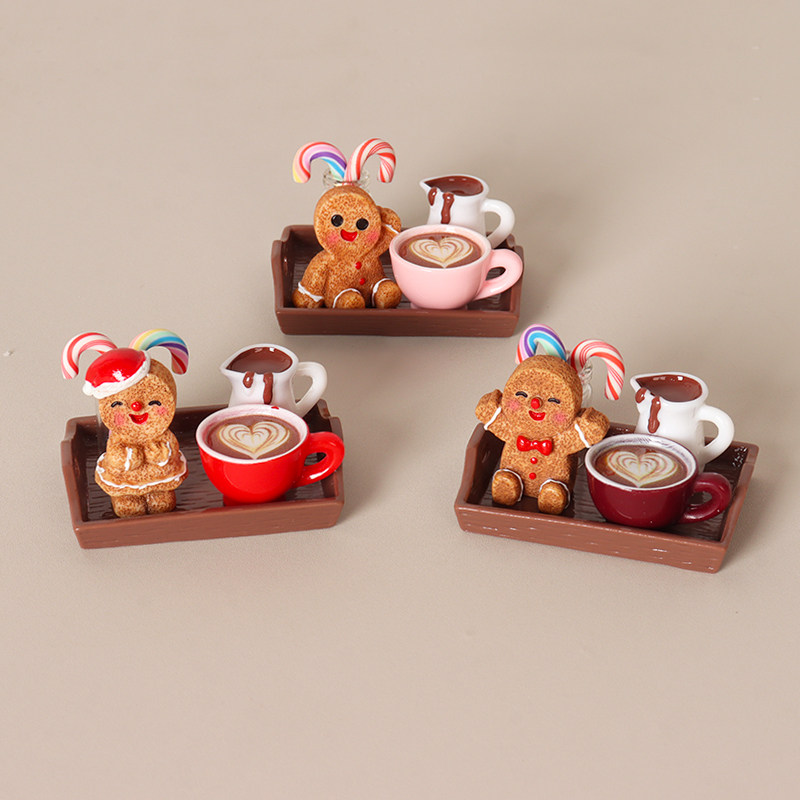Dollhouse娃娃屋场景装饰品 微缩姜饼干人食玩模型圣诞节桌面摆件图片
