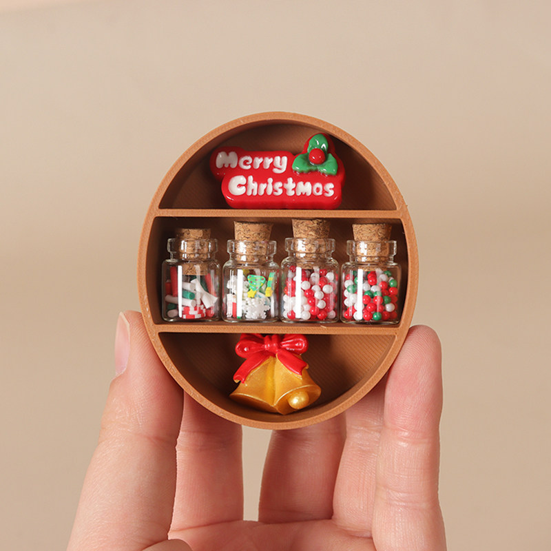 Dollhouse娃屋圣诞节糖果瓶装饰品玻璃瓶漂流瓶许愿瓶diy配件摆件