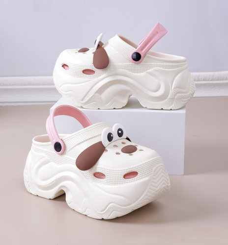 赵露思同款踩屎感高跟10cm洞洞鞋女夏外穿eva厚底防滑包头拖鞋女