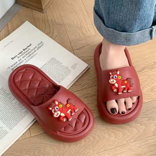 踩屎感eva厚底拖鞋女夏季洗澡软底家居室内增高浴室家用凉拖鞋女