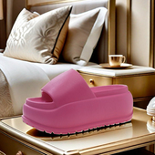 力推溶解厚底 防滑沙滩一字凉拖鞋 9cm增高显腿长外穿拖鞋 女夏季