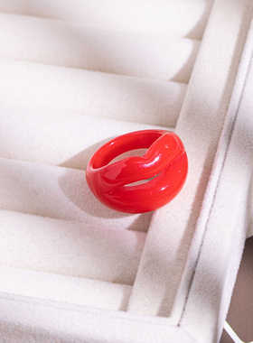 日韩风食指戒树脂实惠自由百搭女