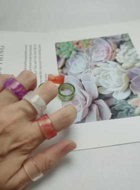 女树脂日韩迷你戒指实惠