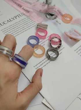 网红同款戒指其他树脂新款百搭女