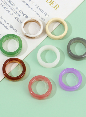 复古港风简约素圈戒指