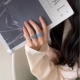 超值简约学生戒指女日韩个性 彩色迷你指环日韩风蓝色校园食指圈