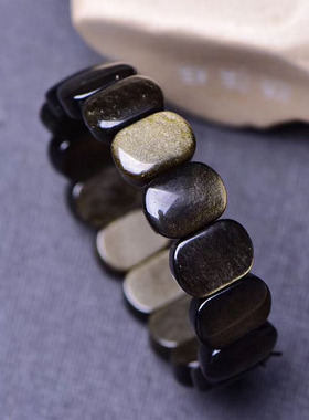 漂亮大气椭圆形金曜石单圈手链