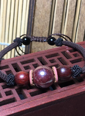 天然编织原矿朱砂手链