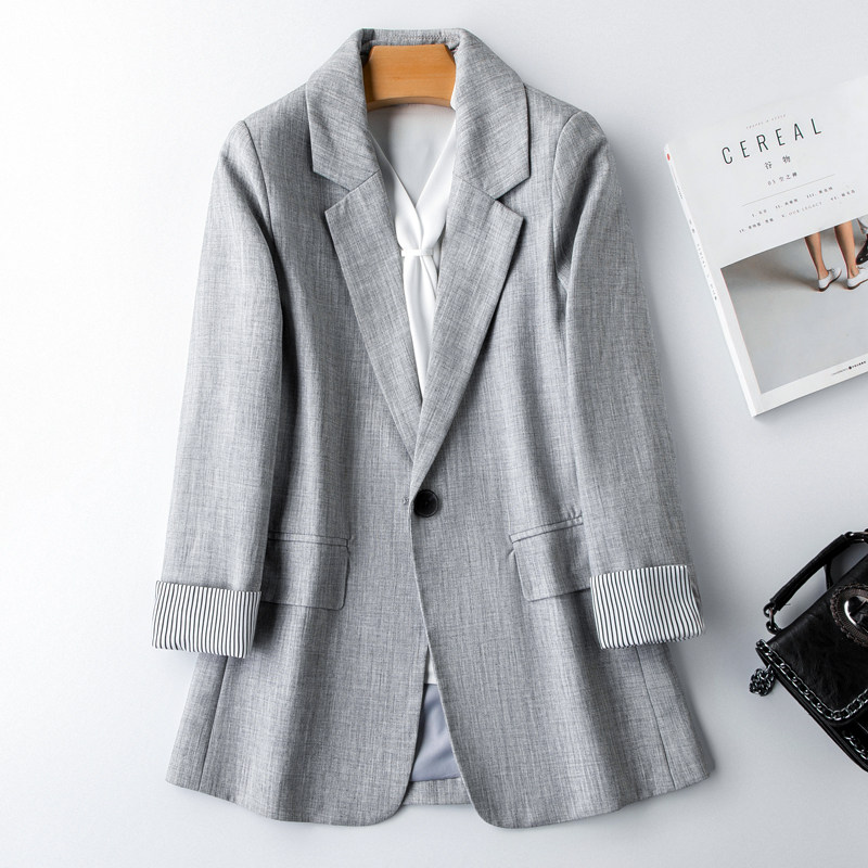 西装外套女2024新款小个子宽松大码春秋职业正装短款休闲西服套装