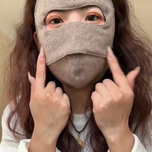 秋冬季桑蚕丝保暖面罩 加厚防风防寒口罩 女款高颜值全脸防晒2026