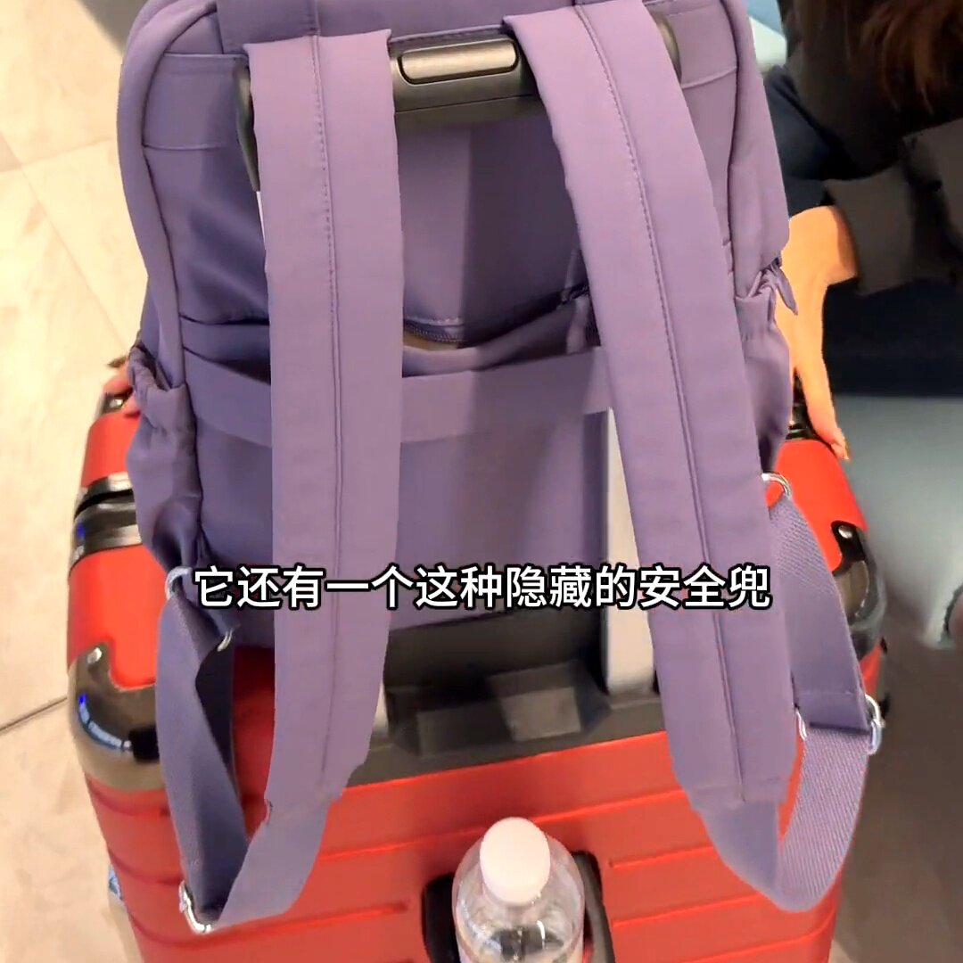 2025新款纯色女士双肩包百搭通勤旅行包大容量轻便学生书包背包